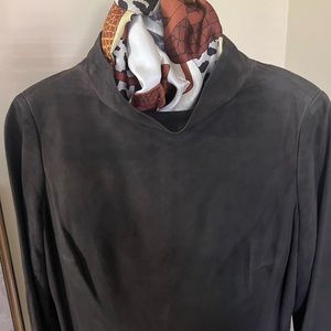 Anne Klein, Lamb Suede Olive Green Dress